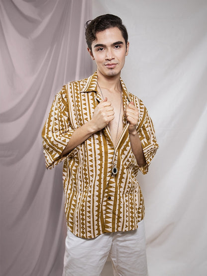 Camisa Cotton Block Print Unisex