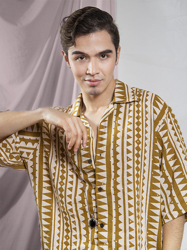 Camisa Cotton Block Print Unisex