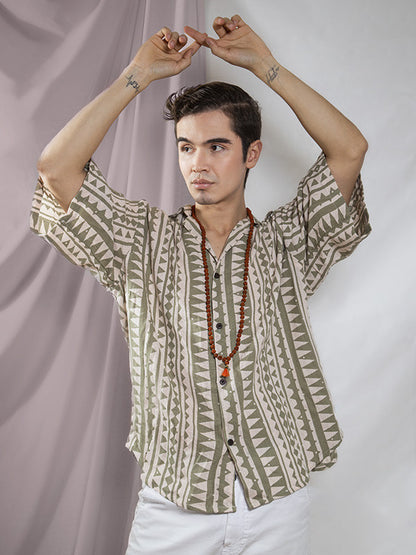 Camisa Cotton Block Print Unisex