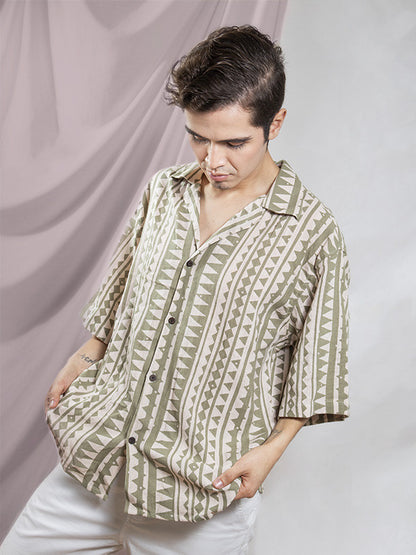 Camisa Cotton Block Print Unisex