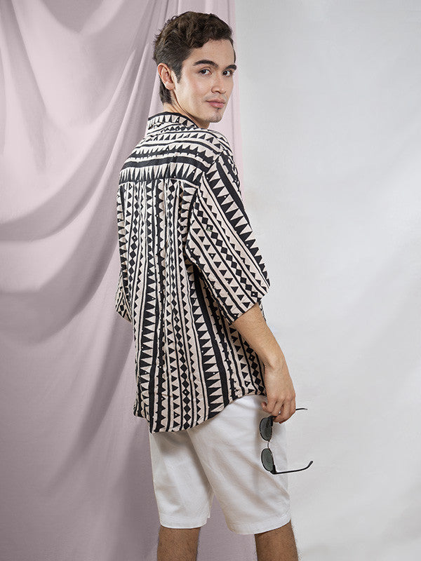 Camisa Cotton Block Print Unisex