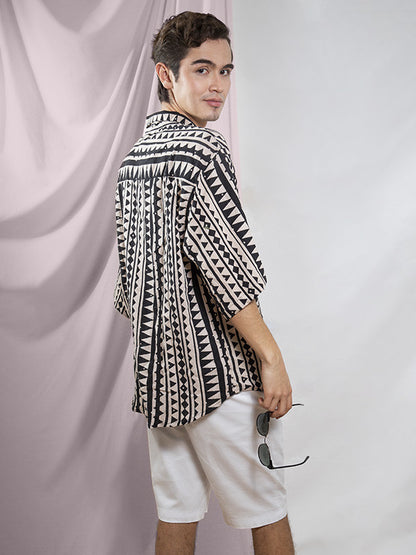 Camisa Cotton Block Print Unisex