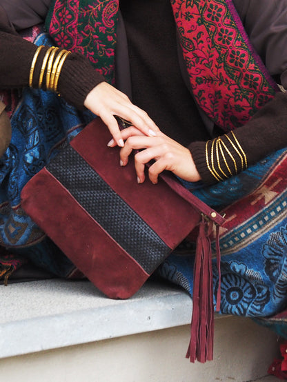 Bolso piel completo c/flecos