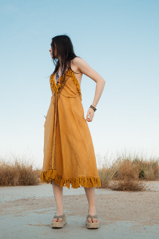 Vestido kerha c/ fleco