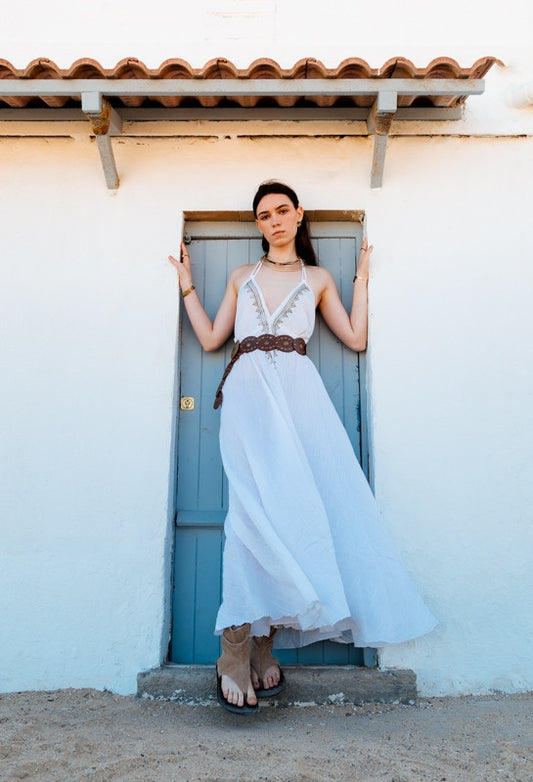 Vestido Kerha Block Print Cotton