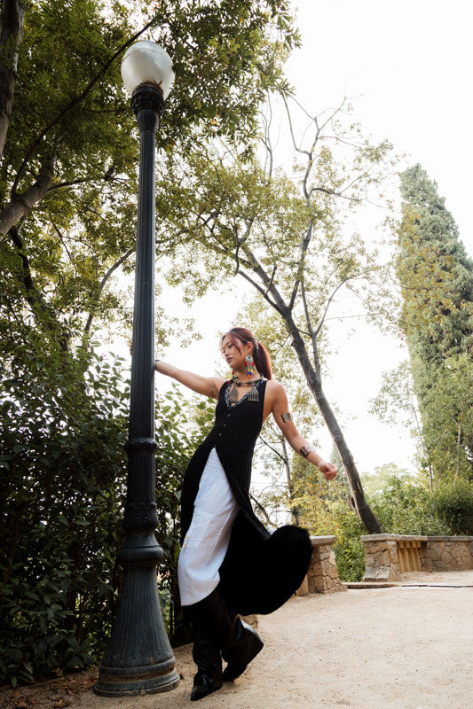 Vestido Visha abotonado largo