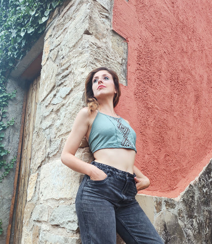 Top Triambé Block Print