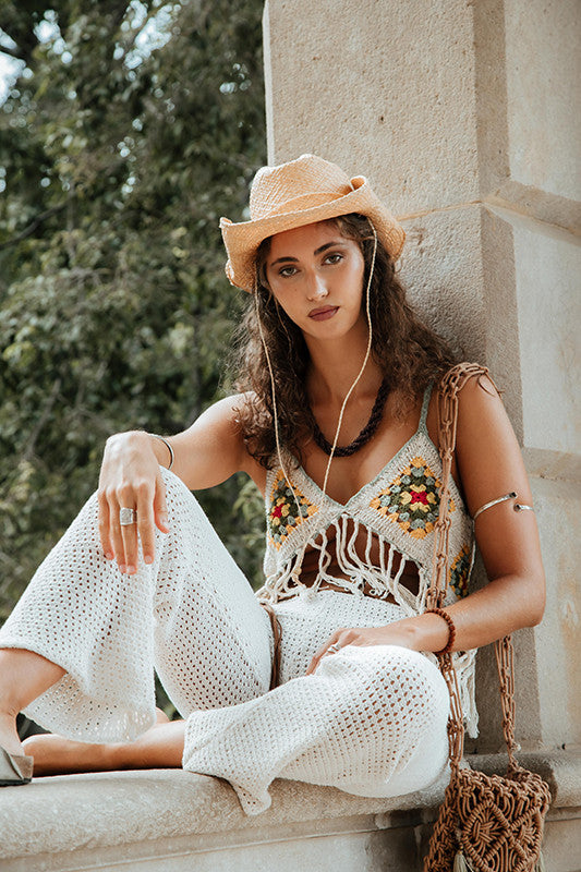 Top Crochet con flecos