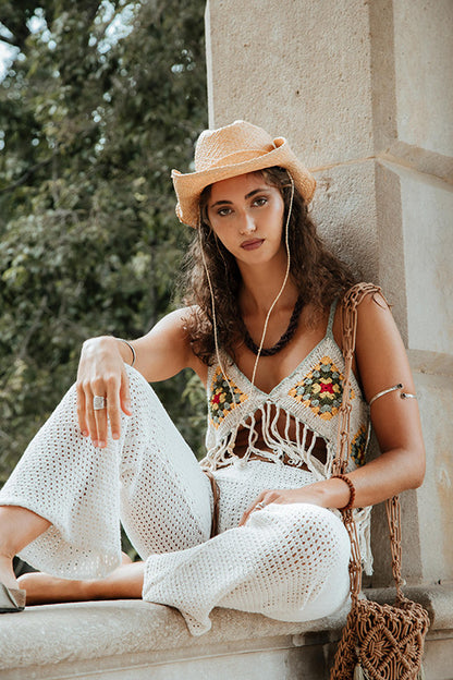 Top Crochet con flecos