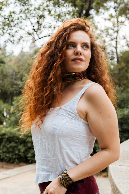 Top Cropped Embrodery