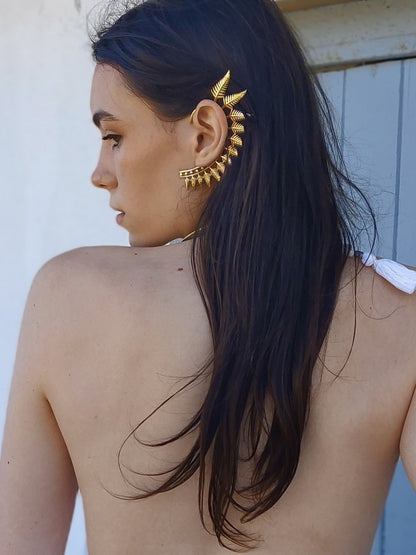 Earcuff pluma mixt dorado