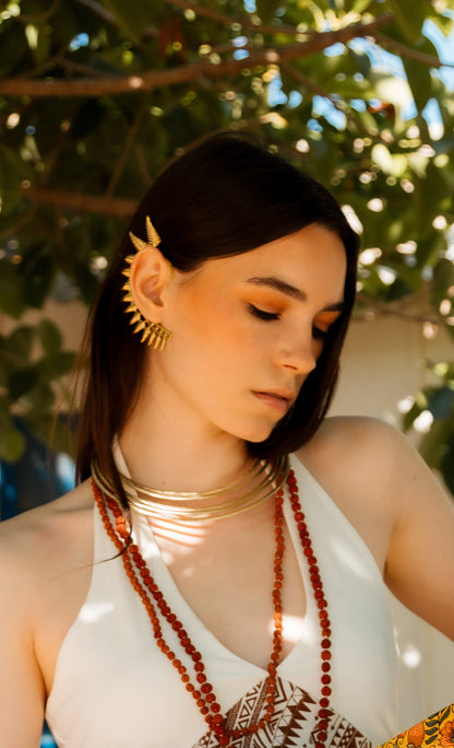 Earcuff pluma mixt dorado