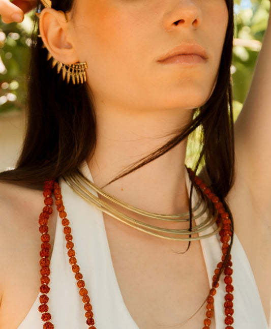Collar Esclava Kendra Trenz Dorado