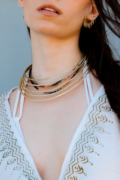 Collar Esclava Kendra Trenz Dorado