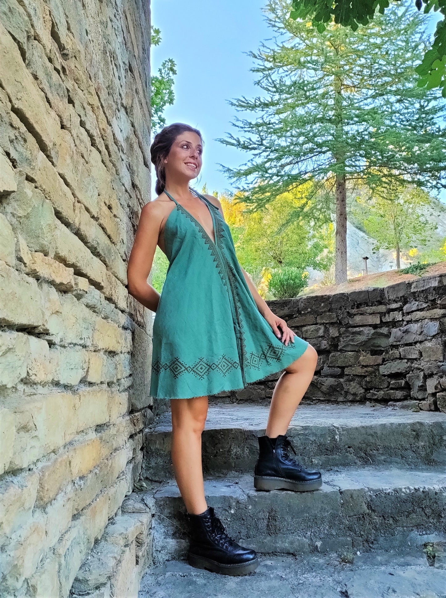 Vestido Kerha Block Print corto