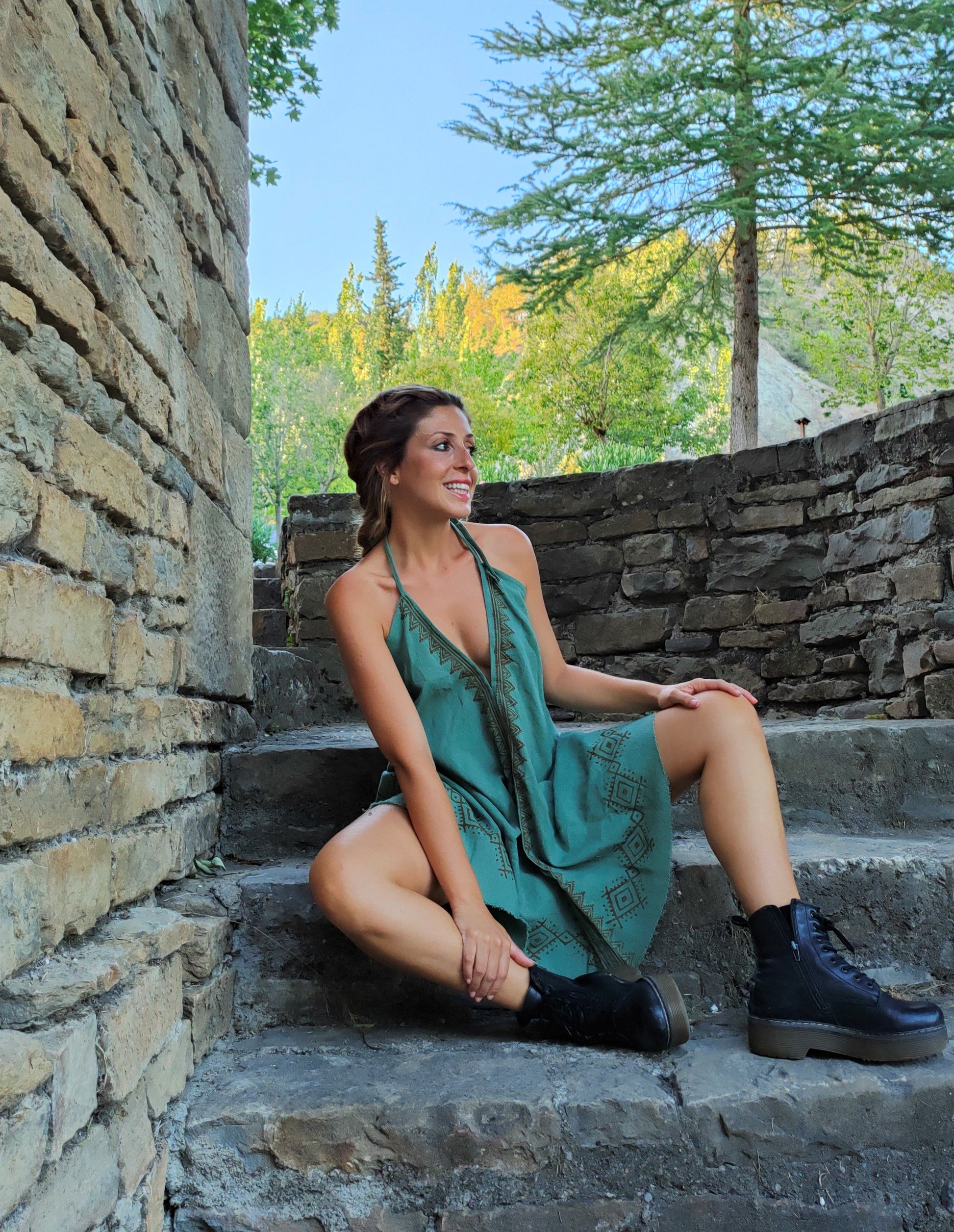 Vestido Kerha Block Print corto