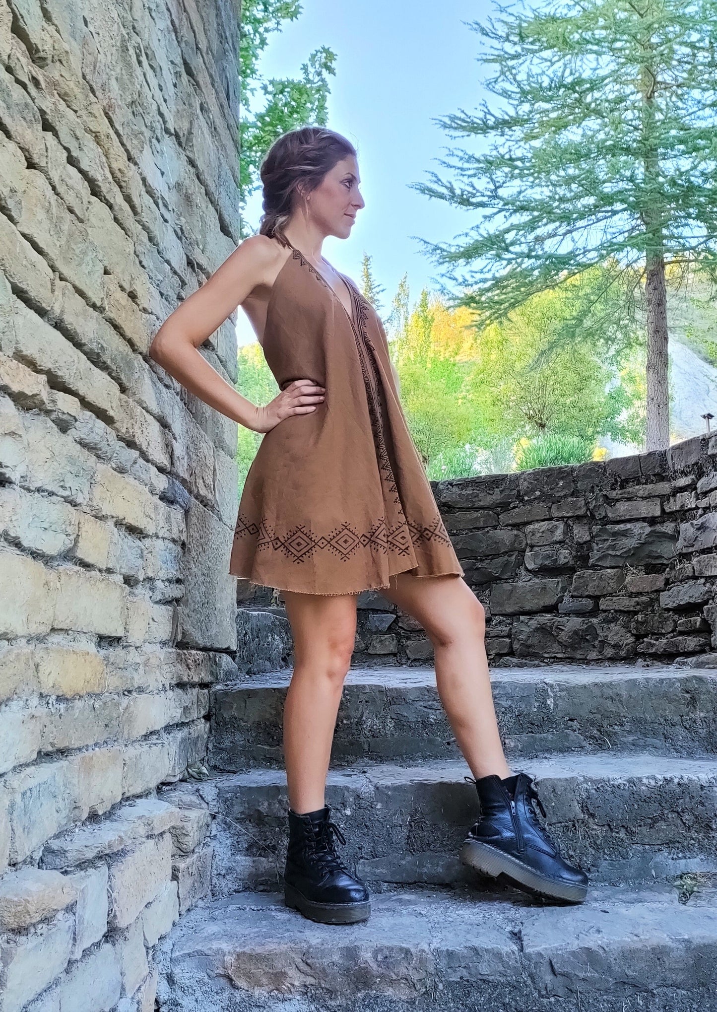 Vestido Kerha Block Print corto