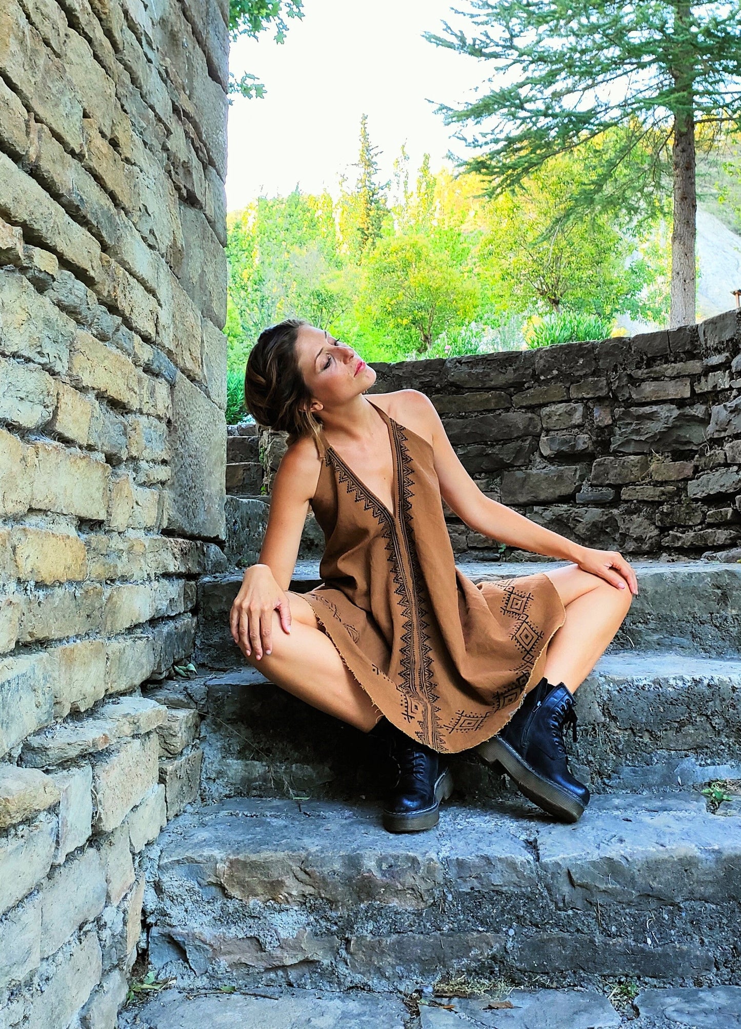 Vestido Kerha Block Print corto