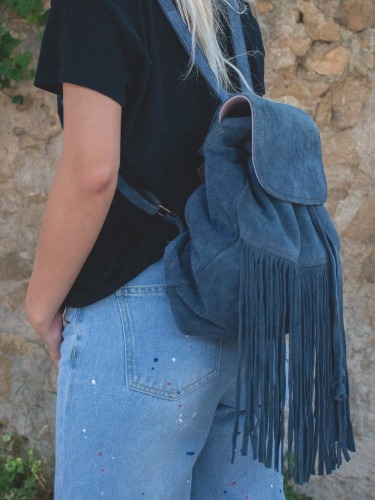Mochila piel completa flecos