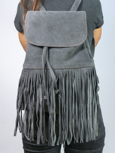 Mochila piel completa flecos