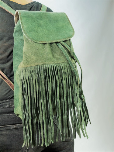 Mochila piel completa flecos