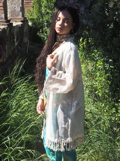 Kimono encaje Raik Block Print midi