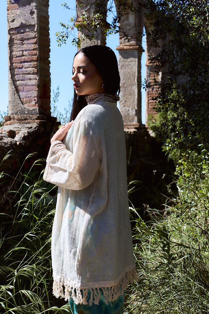 Kimono encaje Raik Block Print midi