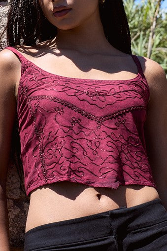 Top Cropped Embrodery