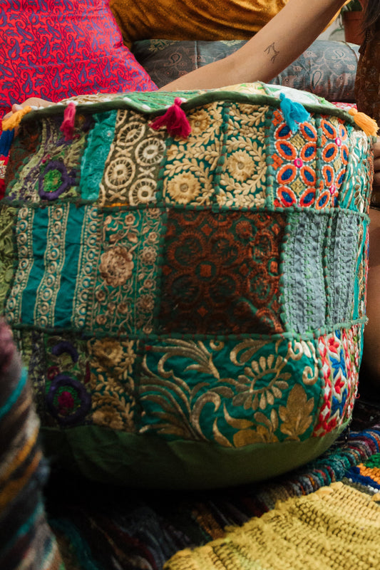 Puff Patchwork redondo 50 cm