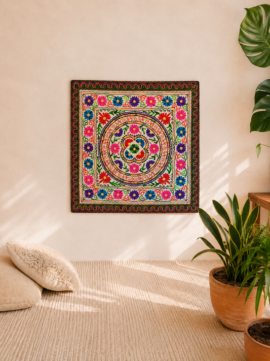 Tapiz Gora 90x90 cm floral