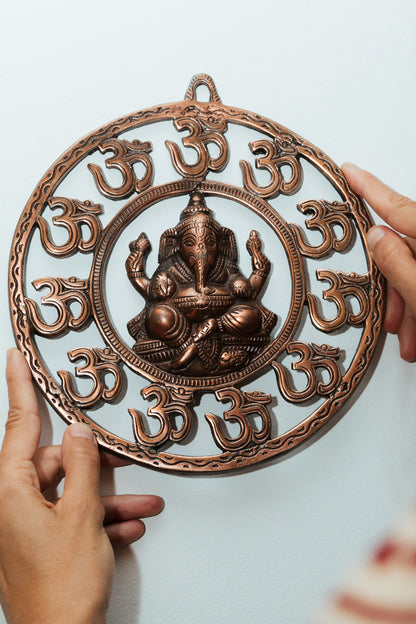 Mandala metal con Om y Ganesha 24 cm