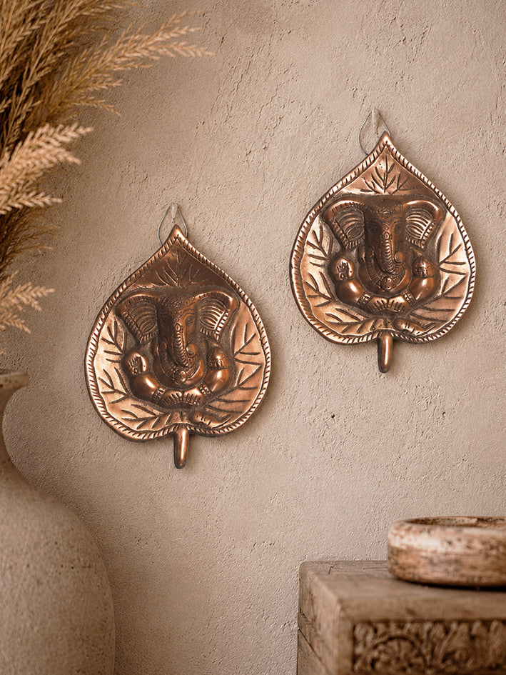 Hoja metal con Ganesha 15 cm