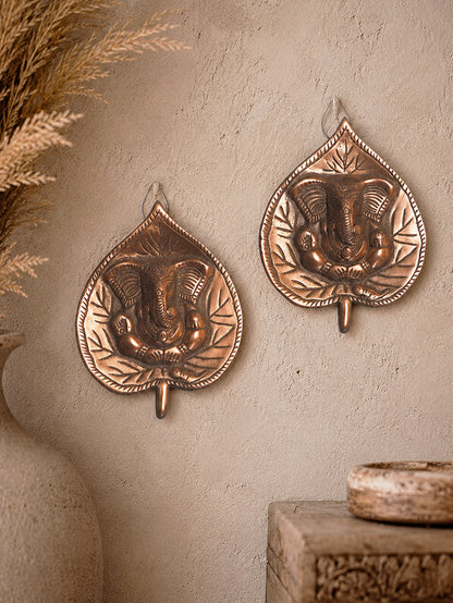 Hoja metal con Ganesha 15 cm
