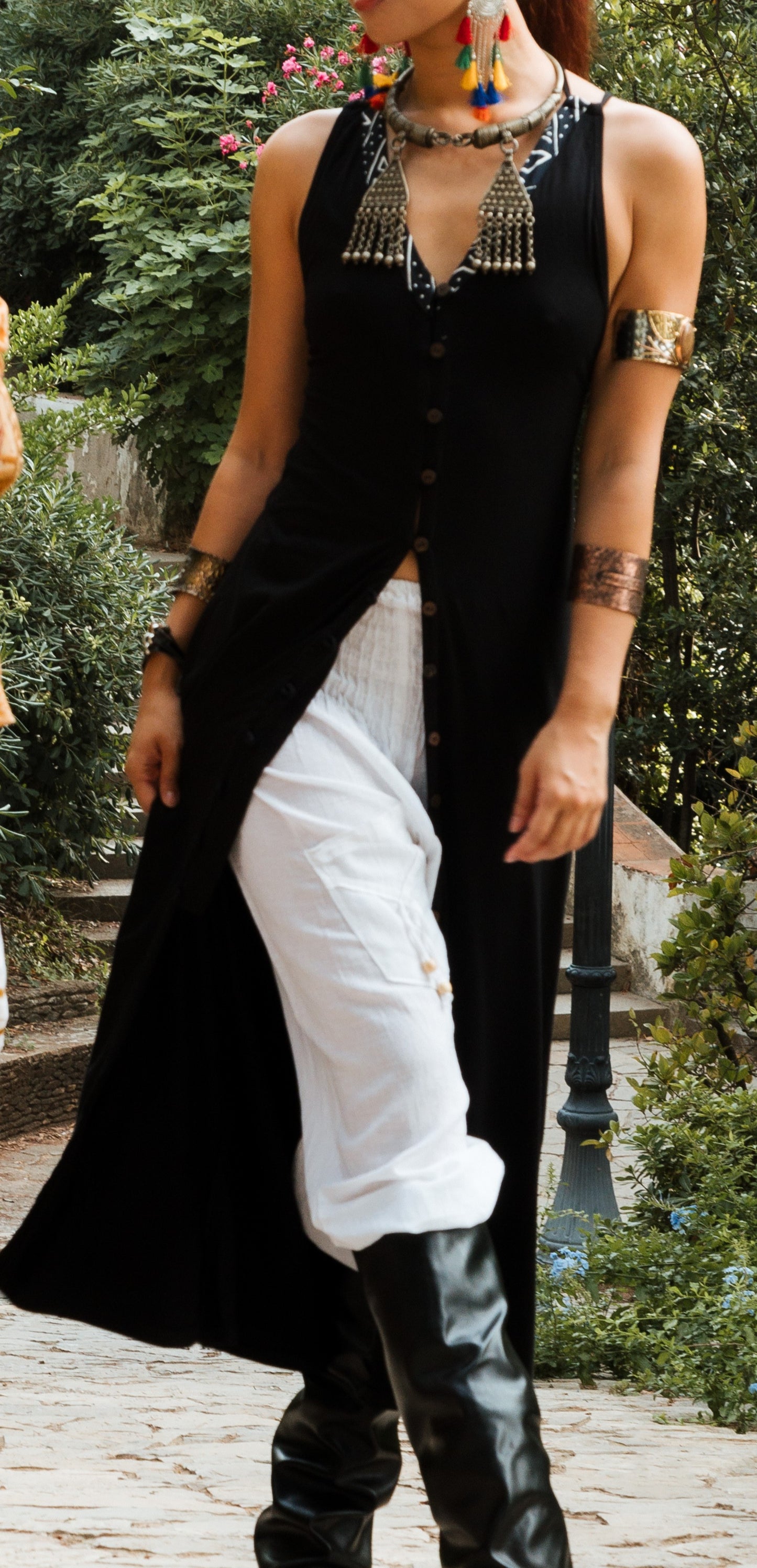 Vestido Visha abotonado largo