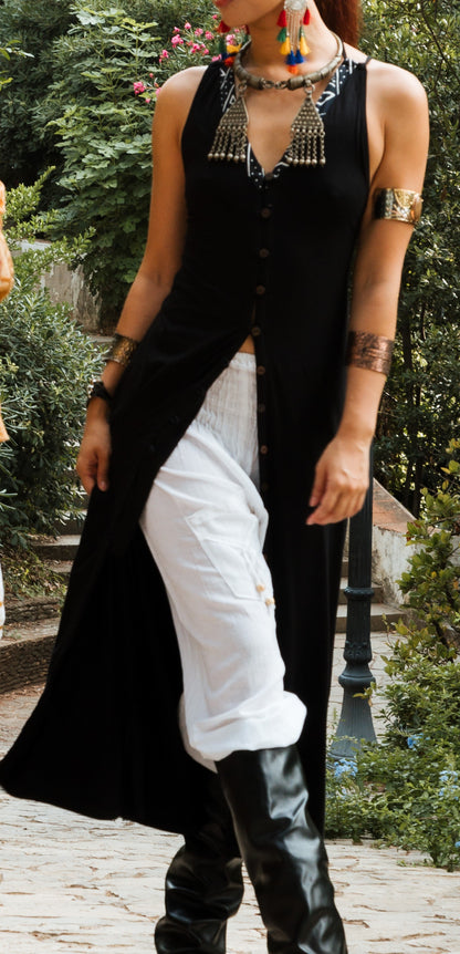 Vestido Visha abotonado largo