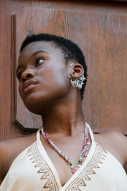 Earcuff barroco plateado