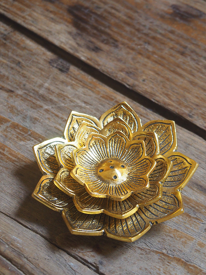 Incensario Flor Aurea Dorado