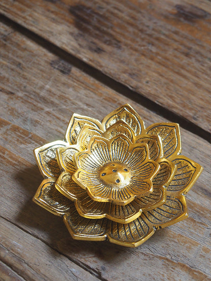 Incensario Flor Aurea Dorado