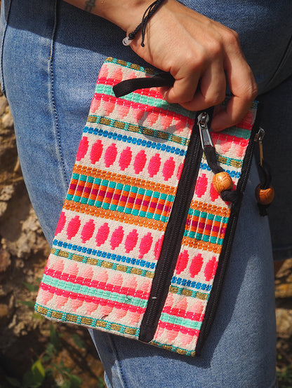 Pack x 5 Monedero Hatjai 2 cremalleras 15x20 cm