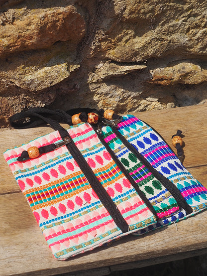 Pack x 5 Monedero Hatjai 2 cremalleras 15x20 cm
