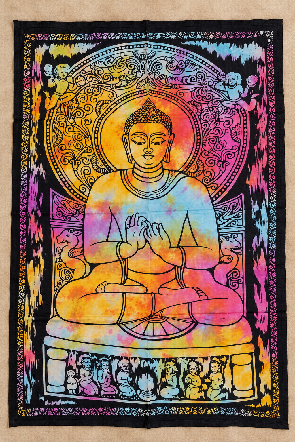 Tapiz Tie-dye Buda 80x110 cm