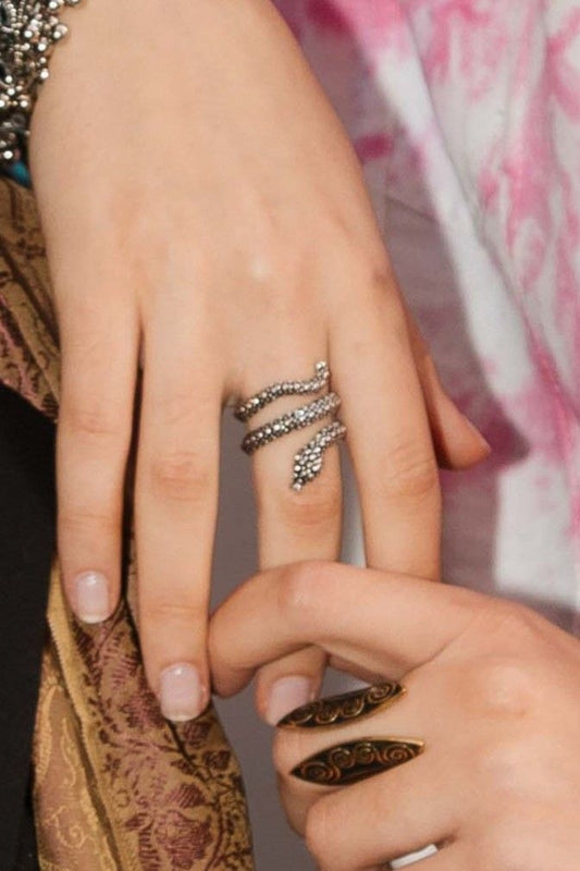 Anillo snake ank plateado, hecho a mano en la India