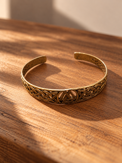 Brazalete Gold tribal dorado, detalle 2