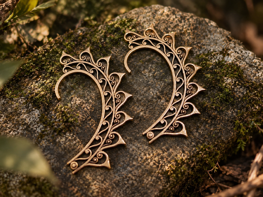 Earcuff Chidiya dorado, detalle 2