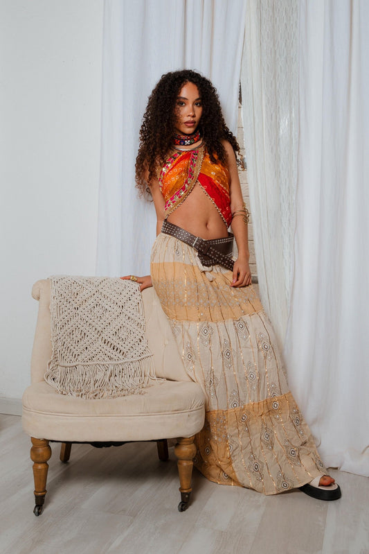 Falda Cotton Supreme, hecho a mano en la India