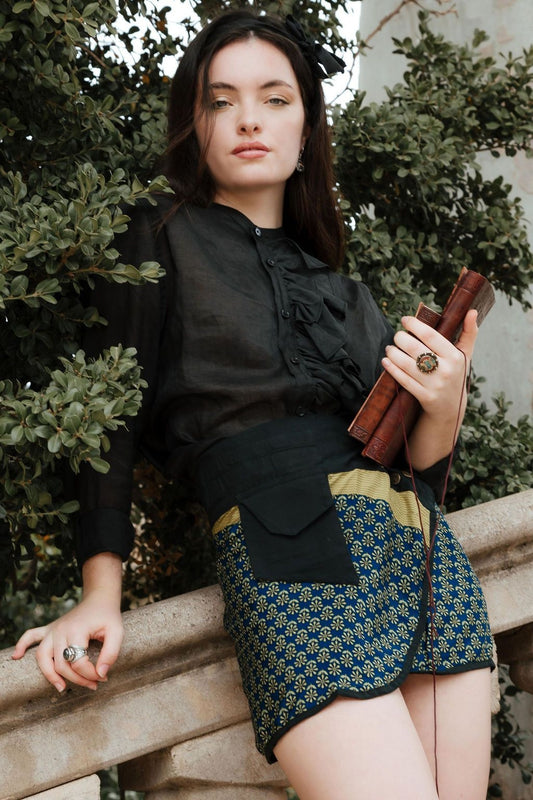 Falda Hook Saree, hecho a mano en la India