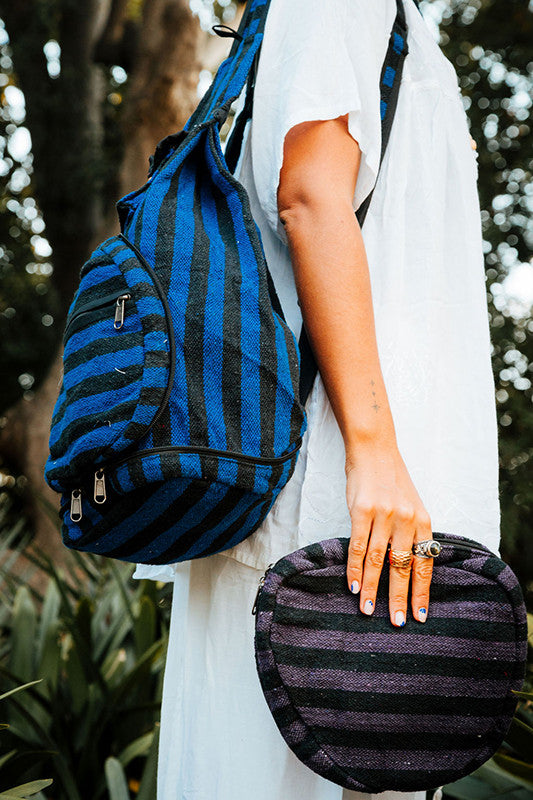Mochila Enpy Rayas, hecho a mano en la India