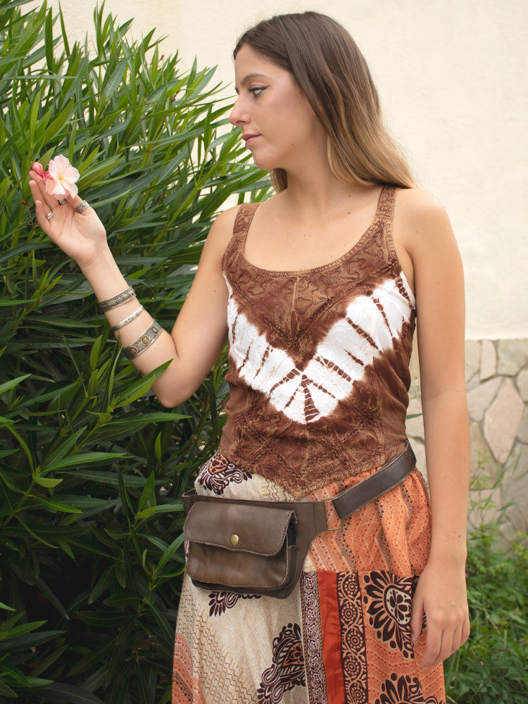 Top Embrodery Tie-dye, hecho a mano en la India