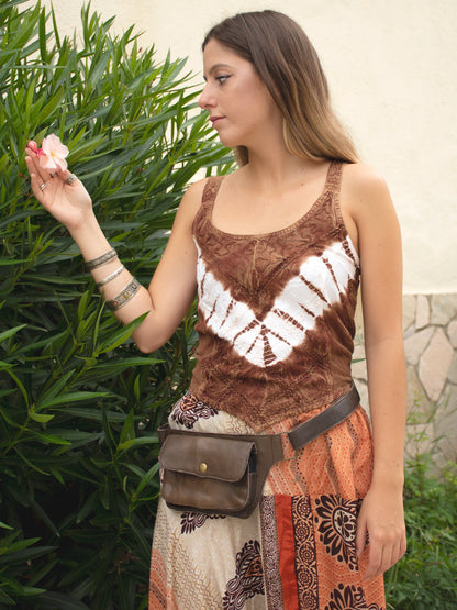 Top Embrodery Tie-dye, hecho a mano en la India