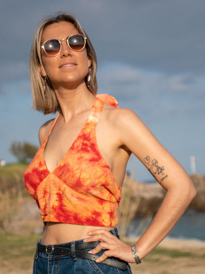 Top Triambé Tie-dye, hecho a mano en la India
